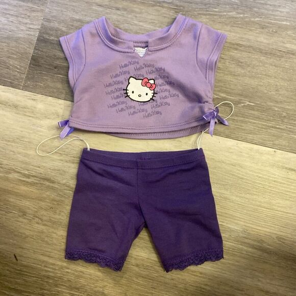 Build A Bear Hello Kitty Shirt - Purple Rare HTF 2006 & Purple Capris - Picture 1 of 5